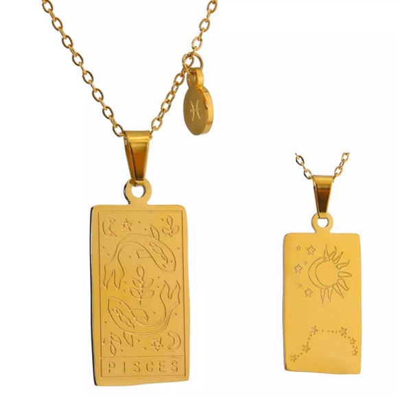๐18K gold plated zodiac square pendant necklace - Picture 9 of 14